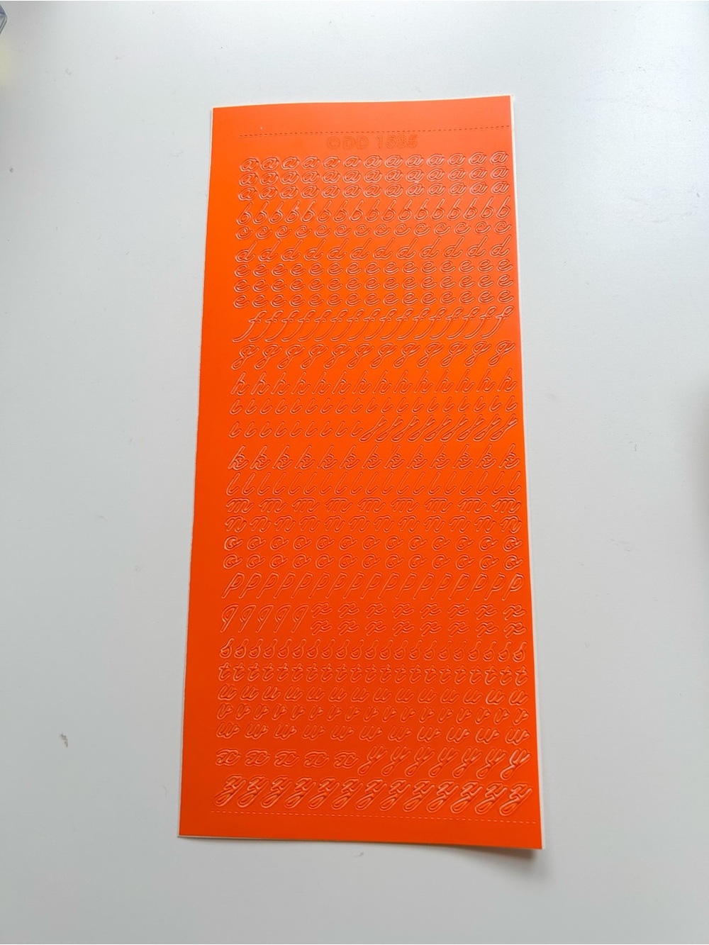 Orange Cursive Alphabet Sticker Sheet - Journaling, decorating